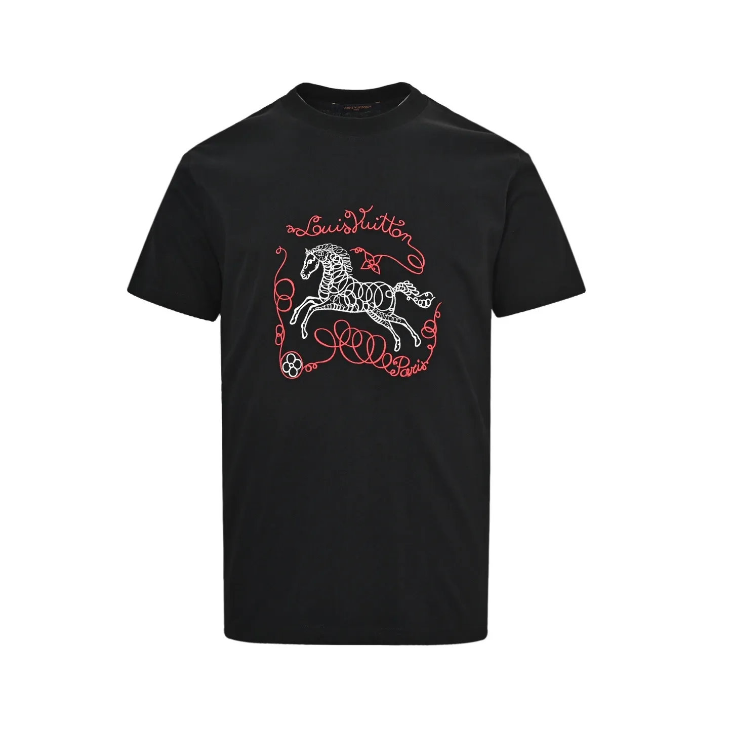 Louis Vuitton/Louis Vuitton Year of the Horse Limited Edition Galloping Horse Embroidered Short Sleeves